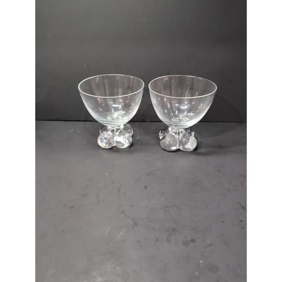 Vintage Tiffin Franciscan Du Jour Champagne Glasses Set 2 Tall Sherbet Glasses - Picture 4 of 9